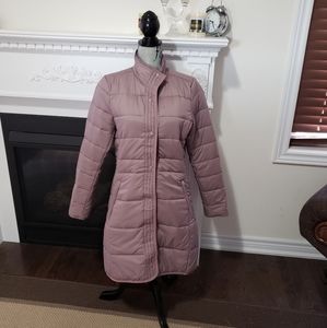 Kyodan Dusty Rose Quilted Long Puffer Coat